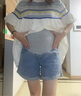 革曼孕婦裝夏季短袖上衣時(shí)尚洋氣時(shí)髦2024新款小個(gè)子薄款孕婦兩件套 白色短袖+牛仔短褲 M 曬單實(shí)拍圖