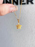 中國黃金（CHINA GOLD）黃金項鏈女足金五角星吊墜鏤空星星素鏈情人節(jié)實用生日禮物送女友 足金星星吊墜 約1.1g【贈925銀鏈】 曬單實拍圖