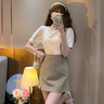 妃莉杋（FeiLiFan）新中式連衣裙女裝2024夏季新款國風(fēng)旗袍改良版小個子顯瘦裙子夏天 旗袍上衣+卡其裙子 M 曬單實(shí)拍圖