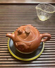 洛湘宜興紫砂壺純?nèi)止っ疑蛉涸V朱泥家用泡茶壺高端茶器茶道送禮 大紅袍魚(yú)化龍壺 420ml 曬單實(shí)拍圖