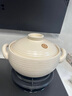 BAMBETEL德國品牌陶土砂鍋雙耳燉鍋家用多功能耐高溫燃氣灶干燒不裂煲湯鍋 素陶砂鍋-奶白 3L 曬單實拍圖