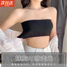 JIOESC黑色抹胸一片式防走光遮胸內(nèi)搭少女文胸打底裹胸?zé)o肩帶防滑內(nèi)衣女 黑色【均碼】適合胸圍56~82 曬單實(shí)拍圖