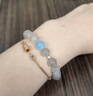 GONMCEAN白水晶手鏈女學(xué)生海藍(lán)寶灰兔毛水晶手串飾品簡(jiǎn)約禮物 灰兔毛款 曬單實(shí)拍圖