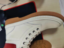 輕奢男鞋品牌高幫鞋男2025新品韓版耐磨防滑休閑拼色真皮馬丁靴男 白色 38 曬單實(shí)拍圖