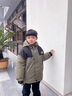 G.DUCKKIDS大牌童裝 兒童羽絨服男童冬裝2022秋冬季新款5-15歲中大童夾棉加 軍綠色兩件套 120cm 曬單實(shí)拍圖