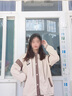 格邏依（GELUOYI）棒球服外套女2025春秋冬新款韓版連帽開(kāi)衫百搭寬松學(xué)生衛衣女裝 杏色【春秋款】 L 【110-140斤】 曬單實(shí)拍圖