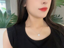 中國黃金（CHINA GOLD）【鑲真鉆】鉑金項鏈女一輩貝子鉆石吊墜教師節禮物送女老師老婆 京速達 一輩子鉆石鉑金項鏈 曬單實(shí)拍圖