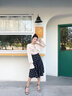 特尚萊菲 波點(diǎn)半身裙女春秋新款中長(cháng)款裙子高腰A字裙休閑顯瘦傘裙口袋百搭半裙 BHF929 黑底白圓點(diǎn) M（2尺1-2尺2） 曬單實(shí)拍圖