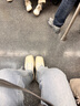 CHARLES&KEITH拼色方頭厚底平底鞋女鞋休閑單鞋CK1-70900322 White白色 38 曬單實(shí)拍圖