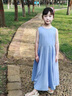 G.DUCKKIDS女童夏季簡(jiǎn)約連衣裙2025新款中大童韓版時(shí)尚背心裙小女孩純色裙子 藍(lán)色無(wú)袖連衣裙 150 cm 曬單實(shí)拍圖