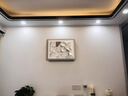 致匠心3D立體幾何電表箱裝飾畫(huà)侘寂風(fēng)配電箱餐廳掛畫(huà)高級感電箱遮擋壁畫(huà) A款-微光暖意【黑色鋁合金框】 50*40 (內框45-35，覆蓋35-25cm) 左推拉+uv精雕畫(huà)芯 曬單實(shí)拍圖