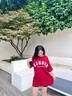 BJHG【李岱昆同款】 不計(jì)后果夏季重磅美式復(fù)古短袖T恤男潮牌情侶半袖 酒紅色 L 曬單實(shí)拍圖