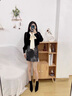 凱利 蕾莉（KELLY REILL）品牌時尚高跟時裝瘦瘦靴2024年春夏季短靴女尖頭細跟金屬新款靴子 黑色 34 (220mm) 曬單實拍圖