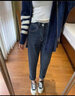 puhp女裝高腰牛仔褲女2026秋季新款寬松顯瘦直筒褲韓版哈倫老爹蘿卜褲 S92藍灰長(cháng)褲 L_建議110-120斤 曬單實(shí)拍圖