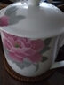 千紅窯釉下彩中式手繪陶瓷辦公杯帶蓋會(huì )議水杯家用定制禮品醴陵瓷器 牡丹老板對杯 曬單實(shí)拍圖