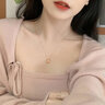 FR18k玫瑰金幾何女士鉆石項鏈彩金吊墜鎖骨鏈驚喜禮物七夕節(jié)禮物 【精致版】18k玫瑰金項鏈-3分鉆 曬單實拍圖