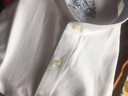 yhv立領(lǐng)短袖襯衫男士修身商務(wù)休閑牛津紡中國風(fēng)職業(yè)面試工裝襯衣夏季 1688016白色牛津紡立領(lǐng)短袖 L (40) 曬單實(shí)拍圖