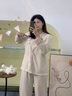 莫代爾睡衣女夏季開衫長袖長褲套裝夏天女士2025新款秋冬款棉家居服 SSM-5596 L 【95-120斤】 曬單實拍圖