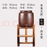茗泥堂（MINGNITANG） 宜興原礦紫砂水缸儲(chǔ)水罐帶水龍頭/抽水上水器陶瓷凈水缸家用水缸 10升牡丹水缸 水龍頭款+高木架 曬單實(shí)拍圖