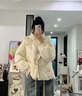 艾柔丹冬季新款短款羽絨服女裝保暖加厚甜美可愛白鴨絨高端洋氣女士外套 奶白色(靚女款) L/130-150斤 曬單實(shí)拍圖