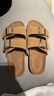 樂(lè )卡利勃肯鞋女士拖鞋外穿涼拖厚底軟木百搭平底夏季外穿復古時(shí)尚 咖杏色 38 曬單實(shí)拍圖