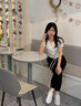 莫代爾冰絲褲子女秋季春款2025新款運動褲寬松顯瘦束腳衛(wèi)褲燈籠褲闊腿褲 米白 L碼【適合110-125斤】 曬單實拍圖