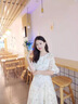 拉夏貝爾（La Chapelle）短袖雪紡連衣裙女裝2025年夏季新款韓版小個子中長款沙灘裙子春天 米白色 M 【建議95-105斤左右】 曬單實(shí)拍圖