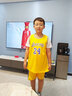 嬡嘻悠 （促銷(xiāo)）兒童籃球服男童夏季訓練套裝女球衣短袖定制 科比24號黃色短袖套裝 2XL【155-165cm,37-46kg 曬單實(shí)拍圖