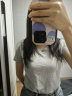 艾路丝婷夏装新款T恤女短袖上衣韩版修身体恤TX3560 灰色V领 M 实拍图