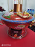 甄諾源（ZHENNUOYUAN）純紫銅手工琺瑯景泰藍(lán)銅火鍋電碳兩用純銅涮羊肉銅鍋木炭插電家用 32cm銅火鍋【中國(guó)紅】4-6人 32cm 清湯鍋 曬單實(shí)拍圖
