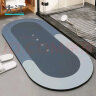 大江科技绒浴室地垫防滑吸水50x110cm 贝加尔蓝 实拍图