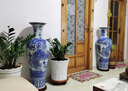 鎏銘陶瓷器大號落地花瓶青花瓷山水圖中式酒店客廳裝飾擺件插花 46cm青花山水一個 送底座 曬單實拍圖
