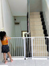 HOT PAPA樓梯護欄兒童安全隔斷門(mén)欄寶寶圍欄防護攔門(mén)口寵物柵欄桿廚房擋板 適合寬度167-173cm 免上提 旗艦款 白色 曬單實(shí)拍圖