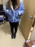 AEMAPE小個(gè)子加絨加厚連帽牛仔外套女秋冬季2025年新款寬松慵懶百搭棉衣 藍色 L (105-115斤拍) 曬單實(shí)拍圖