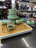 億凱鑫功夫茶具套裝石磨創(chuàng)意懶人防燙自動茶具泡茶器整套茶壺茶杯竹茶盤 綠陶石磨自動茶具+竹盤 曬單實(shí)拍圖