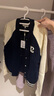 Teenie Weenie小熊女裝棒球服式毛衣外套針織衫CLEANFIT風(fēng)寬松女 藏青色 L (170) 曬單實(shí)拍圖