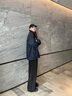 至唯黑色闊腿西裝褲子秋季男美式高街潮牌感小西褲寬松直筒休閑長褲子 黑色 XL【推薦125-145斤】 曬單實拍圖