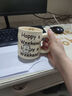 木丁丁高顏值馬克杯陶瓷喝水杯子辦公室咖啡牛奶杯泡茶杯生日禮物 創(chuàng)意文字【奶油色】 曬單實(shí)拍圖