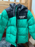 雪中飛兒童羽絨服輕暖冬季新款短款男童女童加厚寶寶可拆卸帽童裝面包服 松綠色 140 曬單實(shí)拍圖