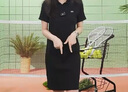 LACOSTE法國鱷魚(yú)女裝棉質(zhì)透氣修身運動(dòng)短款短袖Polo連衣裙|EF0653 031/黑色 S 36/160 曬單實(shí)拍圖