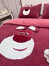 迪士尼（Disney）草莓熊羊羔絨毛毯沙發(fā)蓋毯牛奶絨被辦公室 紅色草莓熊 150x200cm【單人毯】 曬單實(shí)拍圖