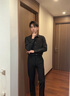 沙馳SATCHI【總裁同款】男士襯衫新款抗皺易打理靈感云壓三潔新科技襯衫男 黑色 41 曬單實拍圖