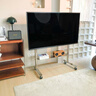 森茶電視機支架可移動(dòng)落地式掛架子帶輪適用于小米海信TCL55/65/75寸 雪橇電視支架 | 銀色不銹鋼 | 適配50-75寸 曬單實(shí)拍圖