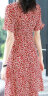 莎妮朵罗连衣裙新款夏装遮肚碎花雪纺裙夏显瘦款显白飘逸时尚裙子16083 红色 3XL建议140-160斤穿着 实拍图