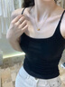 鉑吶苓背心文胸一體式春夏百搭帶胸墊吊帶內(nèi)搭打底上衣女美背內(nèi)衣 收腰吊帶背心【黑】 曬單實(shí)拍圖