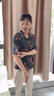 桓黎老年人夏裝女襯衫九分袖奶奶老太太老人衣服中老年媽媽夏季襯衣 紫灰+褲子 2XL (建議105-120斤) 曬單實(shí)拍圖