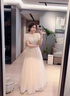 勤記成人禮服女18嵗禮服 學(xué)生長(cháng)款香檳色晚禮服主持人高級感連衣裙 香檳色中長(cháng)款 4XL 曬單實(shí)拍圖