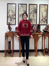 俞兆林（YUZHAOLIN）中老年女裝秋裝針織毛衣洋氣外套紅色本命年婚禮服媽媽裝老人衣服 AX221154 酒紅 （兩件套） XL 【建議90-110斤】 曬單實拍圖