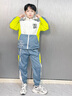 G.DUCKKIDS男童套裝春秋季2025新款兒童裝中大童帥洋氣男孩秋冬韓版運動衣服 SL字母綠色2件套 外套+褲子 150 建議12-13歲 建議身高140左 曬單實拍圖