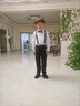 耀王兒童禮服春夏季男童西裝背帶套裝花童鋼琴演出服 AMW-LB19111 藍(lán)格套裝 110 曬單實(shí)拍圖